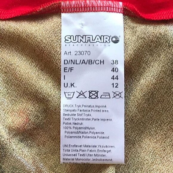 SUNFLAIR Bathing Suit & Dress/Skirt/Cover Up, 2 pces red blue gold brown 8/10 D - Picture 13 of 16